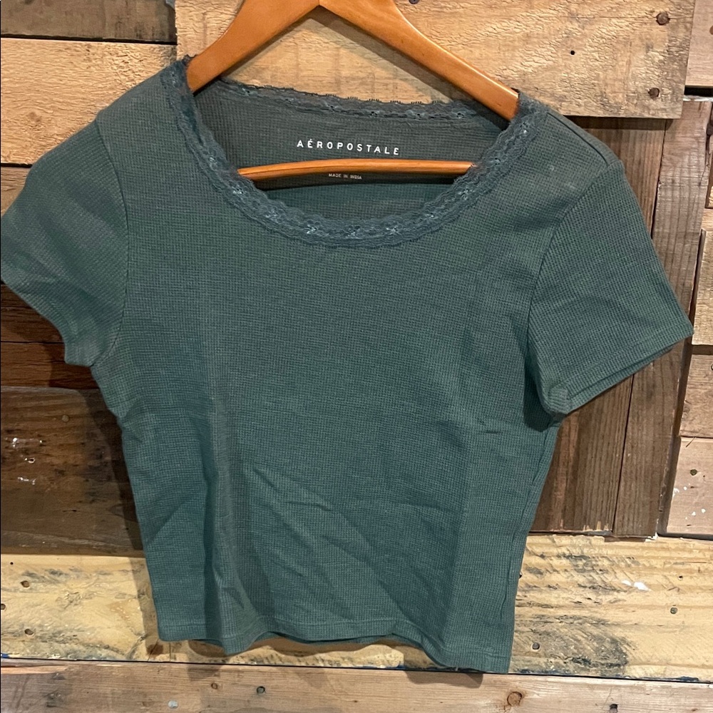 Aeropostale Women's Short Sleeve Teal Top